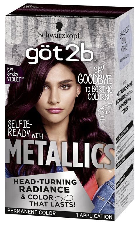 schwarzkopf hair dye box purple metallic smokey walmart|Schwarzkopf Got2b Metallics Permanent Hair Dye, M49 Smoky .